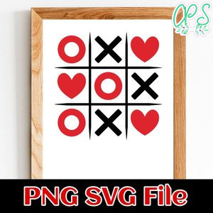 Valentines Day Tic Tac Toe XO XO PNG Customizable Instant Download