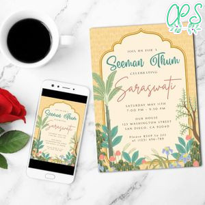 Godh bharai Invitation Template Customizable Instant Download