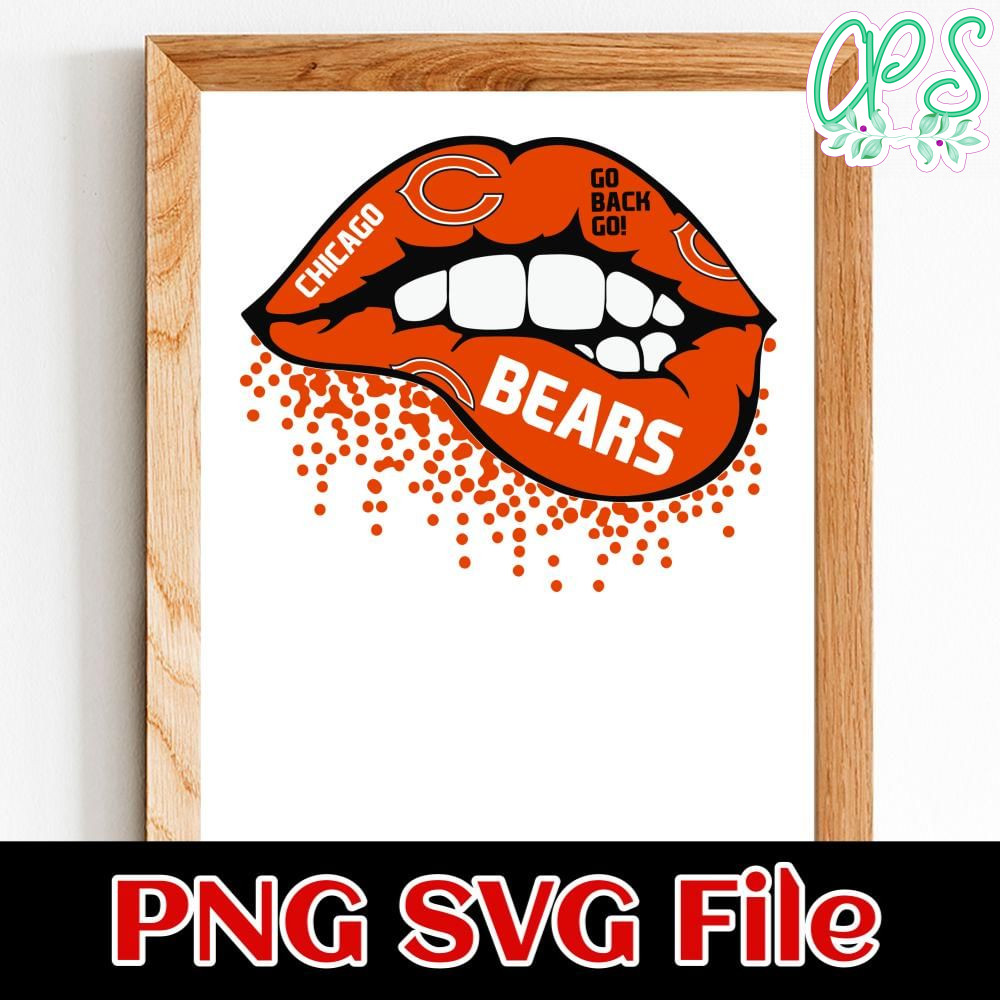 Lips Chicago Bears PNG file template | CustomPartyShirts