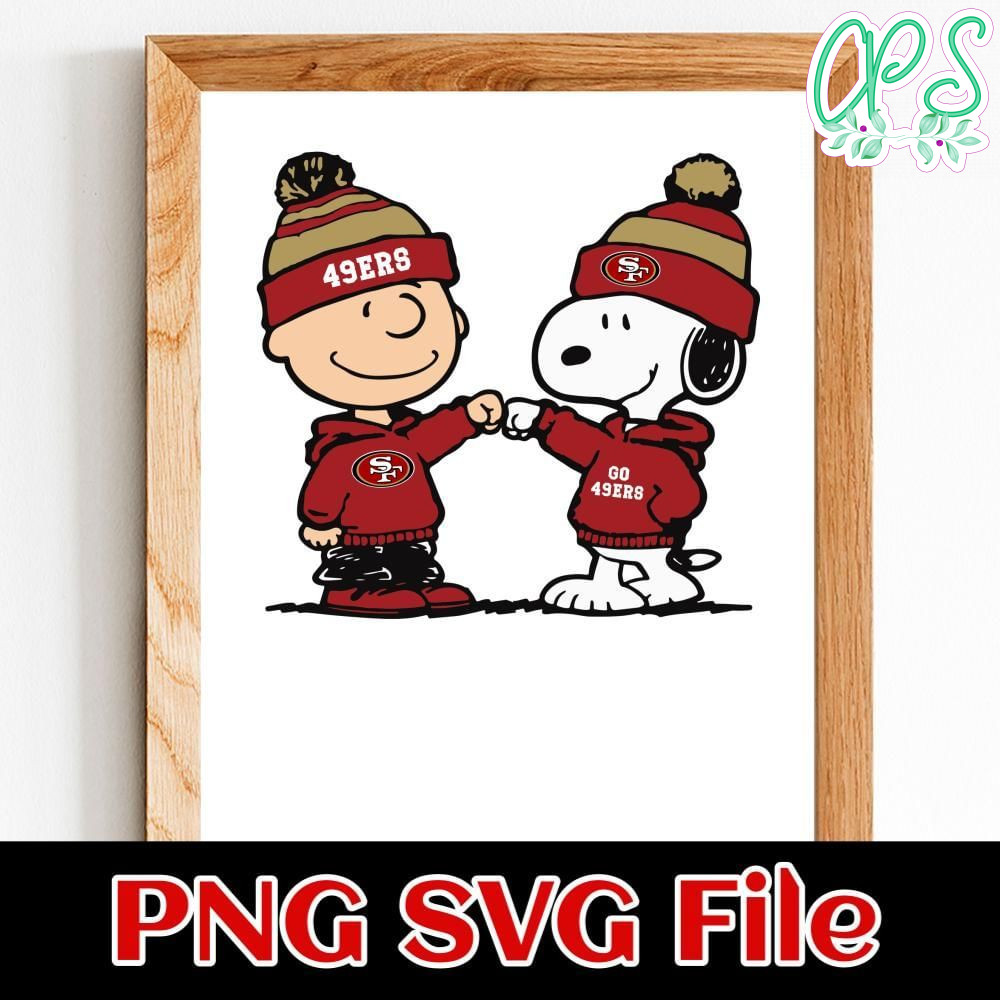 Charlie Brown And Snoopy San Francisco Football Go 49ers Customer Request PNG file template