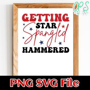 Getting Star Spangled Hammered SVG PNG design template