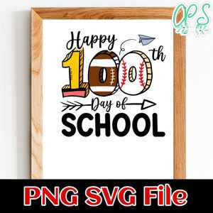 Happy 100 days of school PNG SVG file template