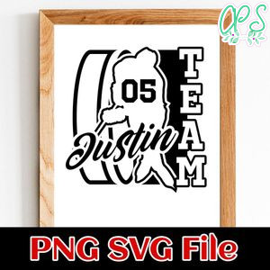 Hockey Custom Name Team Name and Number SVG design template