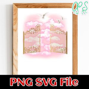Memorial Cloud and gate PNG design template