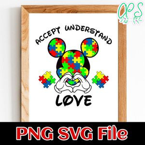 Mickey Autism PNG SVG design template