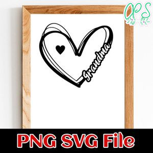 Grandma Mom Heart SVG PNG Customizable Instant Download